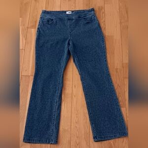 Westbound Faded Leopard Print Straight Leg Jeans